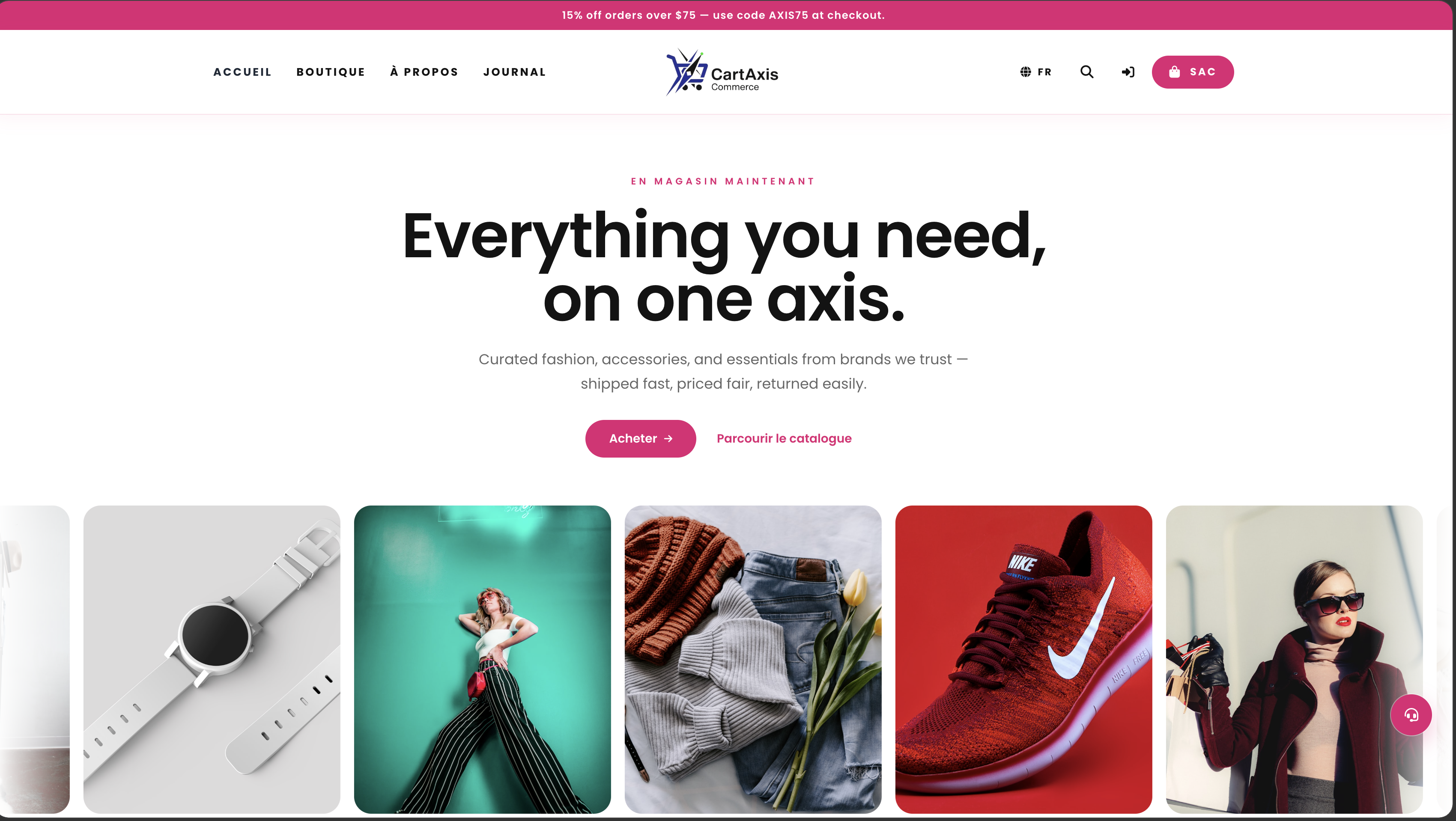 CartAxis Commerce script preview